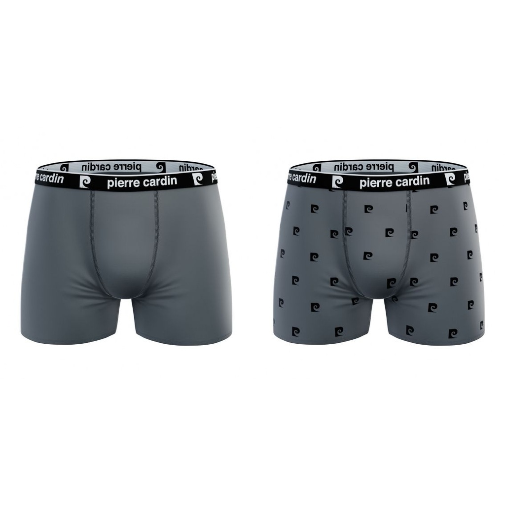 PACK 2 BOXER HOMBRE ALGODÓN BCX2 LIGHT GREY+GREY LOGO PIERRE CARDIN