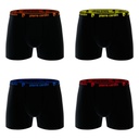 PACK 4 BOXER HOMBRE ALGODÓN CLA/4 BLACK+COLOR BELT PIERRE CARDIN