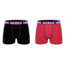 PACK 2 BOXER HOMBRE ALGODÓN AS1 NEGRO+ROJO UMBRO