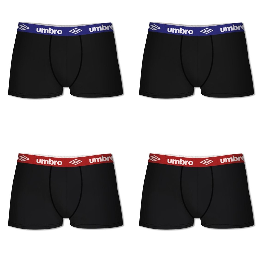 PACK 4 BOXER HOMBRE ALGODÓN GLD NEGRO UMBRO
