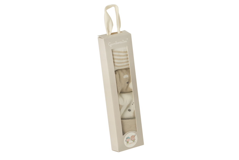 JUEGO DE CALCETINES 4 PCS 10854 BEIGE GAMBERRITOS