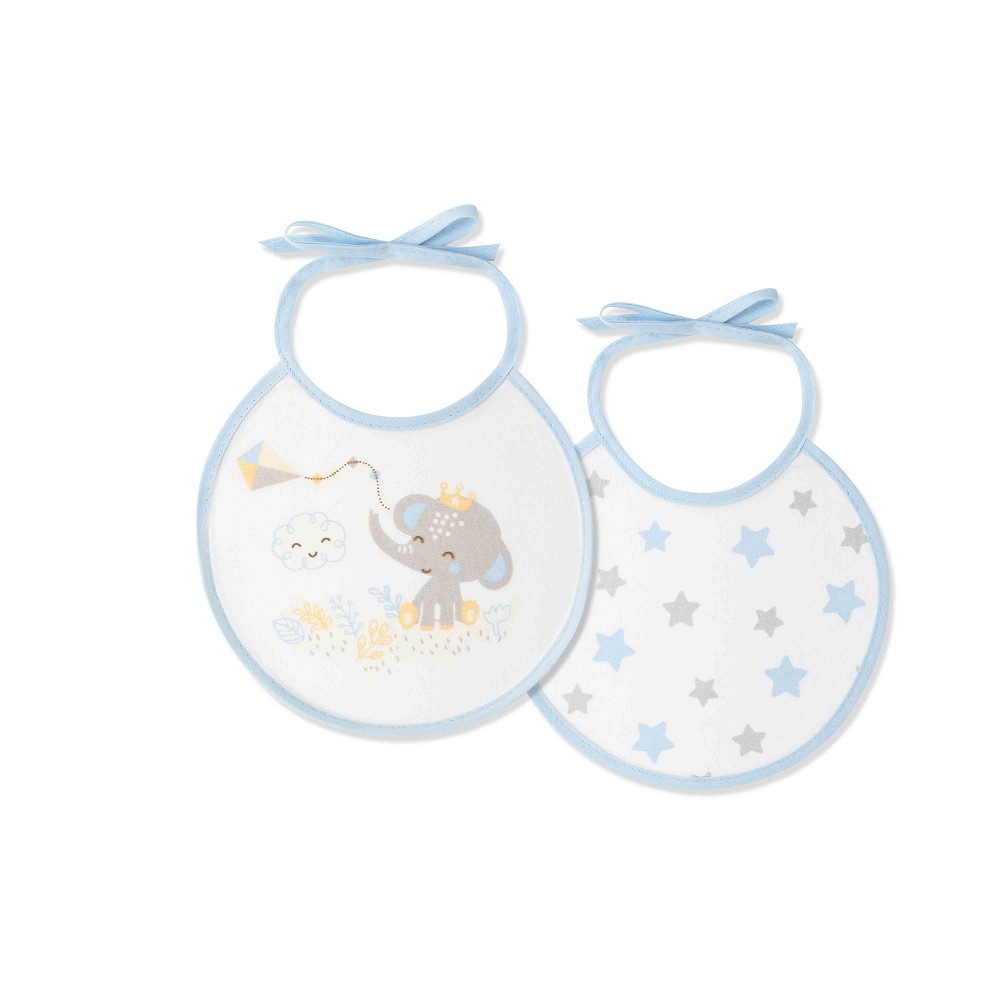 PACK 2 BABEROS CACHIRULO ESTRELLAS 20X20 AZUL INTERBABY