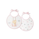 PACK 2 BABEROS OSITO LUNA ESTRELLAS 20X20 ROSA INTERBABY