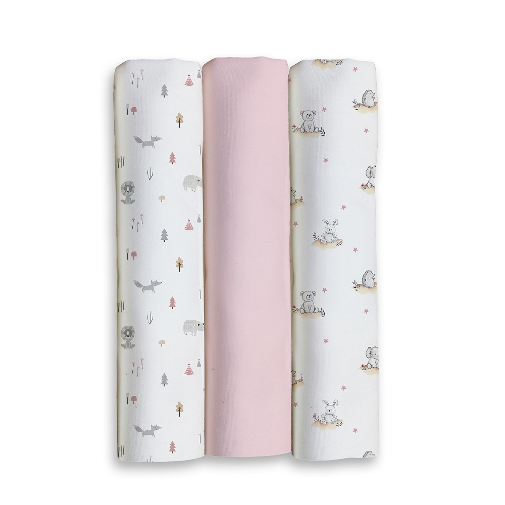 PACK 3 GASAS 80X80 FOREST JUNGLA ROSA INTERBABY