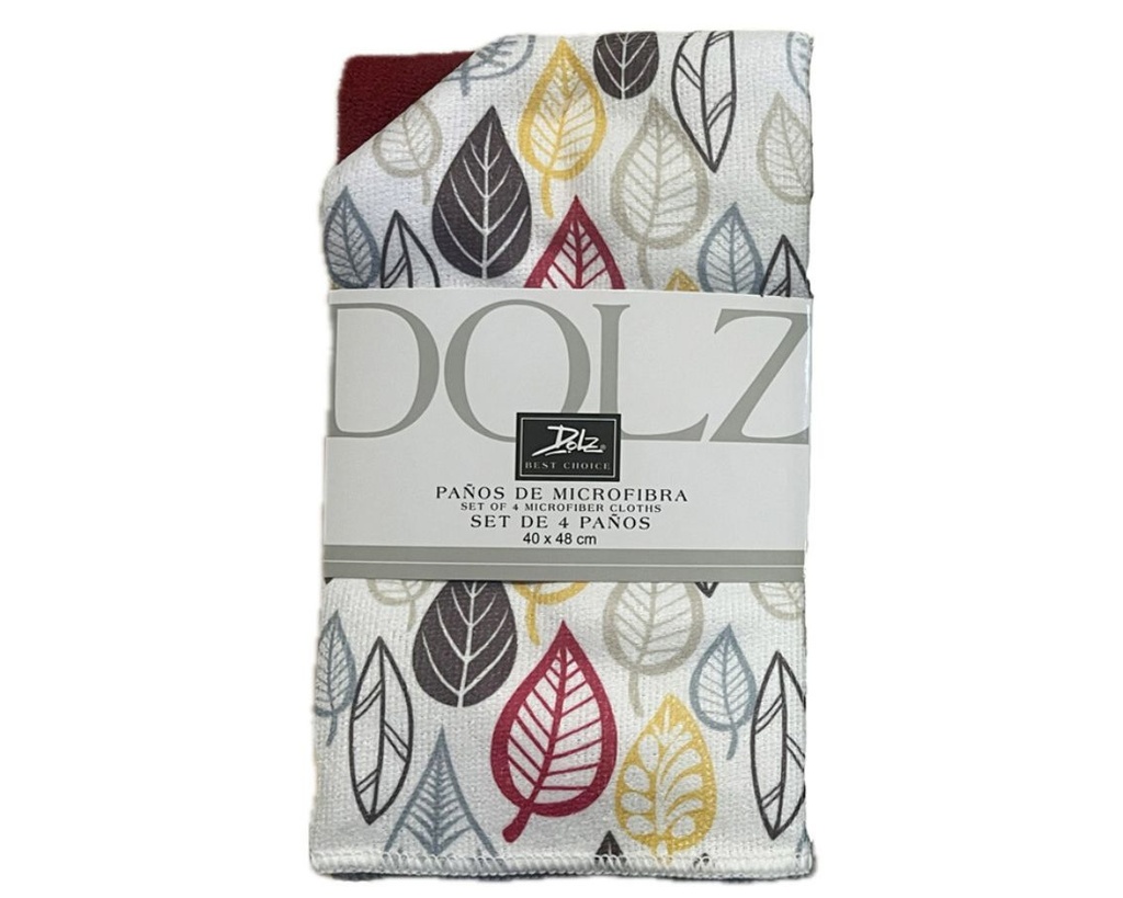 PACK 4 PAÑOS COCINA MICROFIBRA REF 70 HOJAS DOLZ