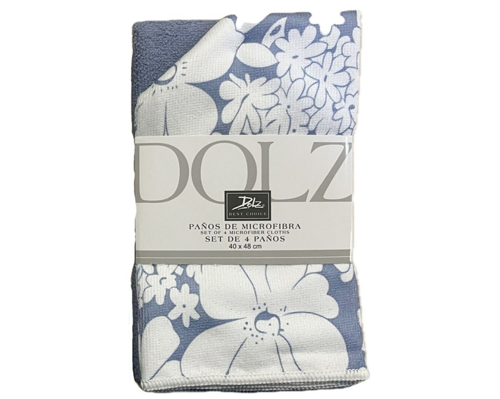 PACK 4 PAÑOS COCINA MICROFIBRA REF 73 FLORES DOLZ