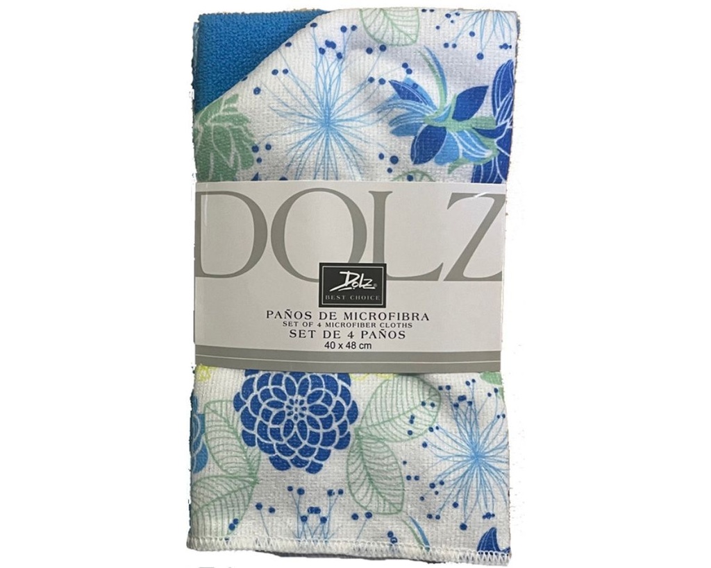 PACK 4 PAÑOS COCINA MICROFIBRA REF 74 FLORES DOLZ