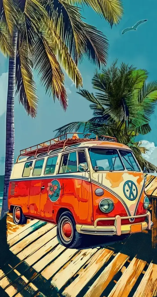 TOALLA PLAYA MICROFIBRA 90X170 07884 FURGO NARANJA SUN & SURF