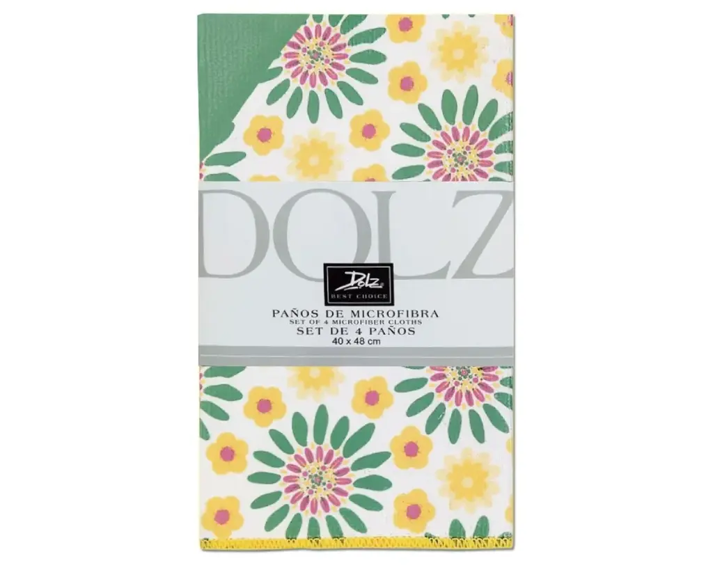 PACK 4 PAÑOS COCINA MICROFIBRA REF 67 FLORES DOLZ
