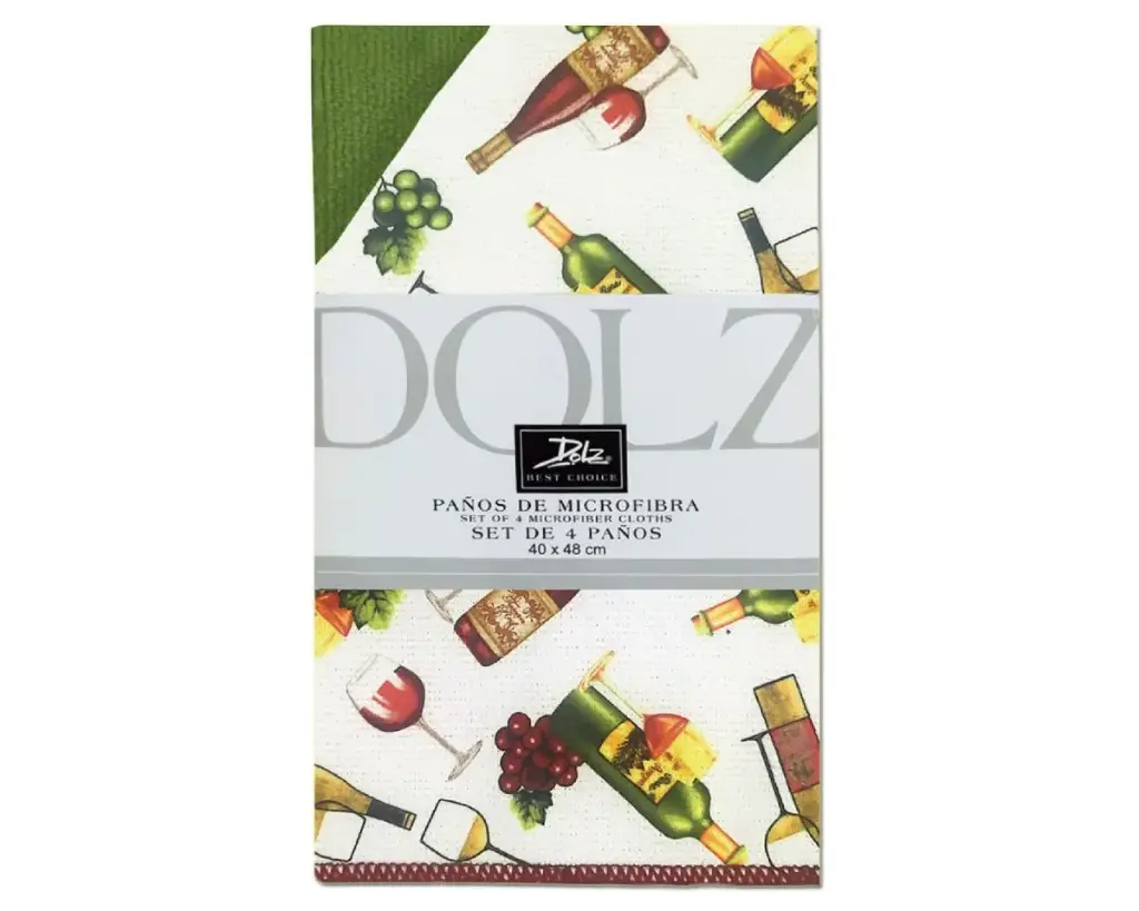 PACK 4 PAÑOS COCINA MICROFIBRA REF 68 VINO DOLZ