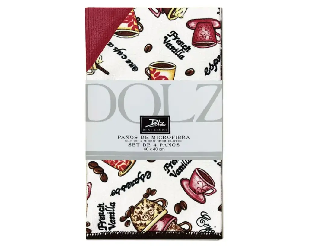 PACK 4 PAÑOS COCINA MICROFIBRA REF 68 CAFE DOLZ