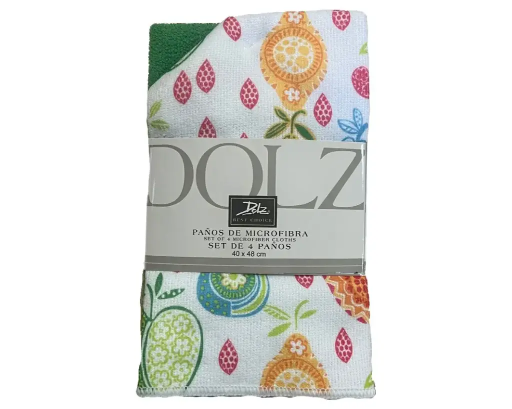 PACK 4 PAÑOS COCINA MICROFIBRA REF 71 FRUTAS DOLZ