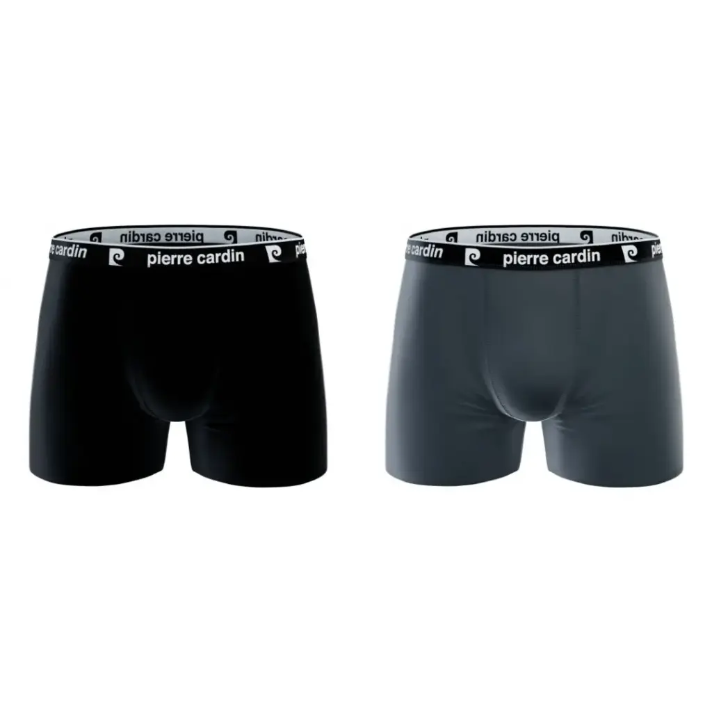 PACK 2 BOXER HOMBRE ALGODÓN BCX2/BAS/MI2 BLACK + GREY PIERRE CARDIN