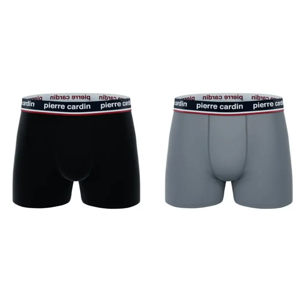 PACK 2 BOXER HOMBRE ALGODÓN BCX2/FR/AS4 BLACK + GREY PIERRE CARDIN