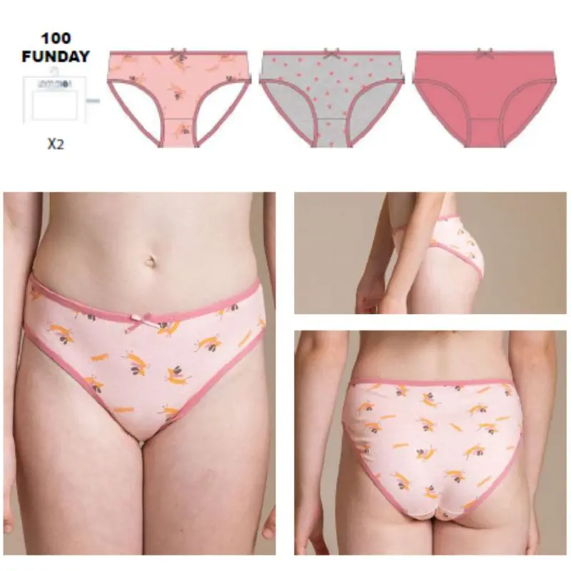 PACK 3 BRAGUITAS NIÑA REF 100 FUNDAY WATERLEMON
