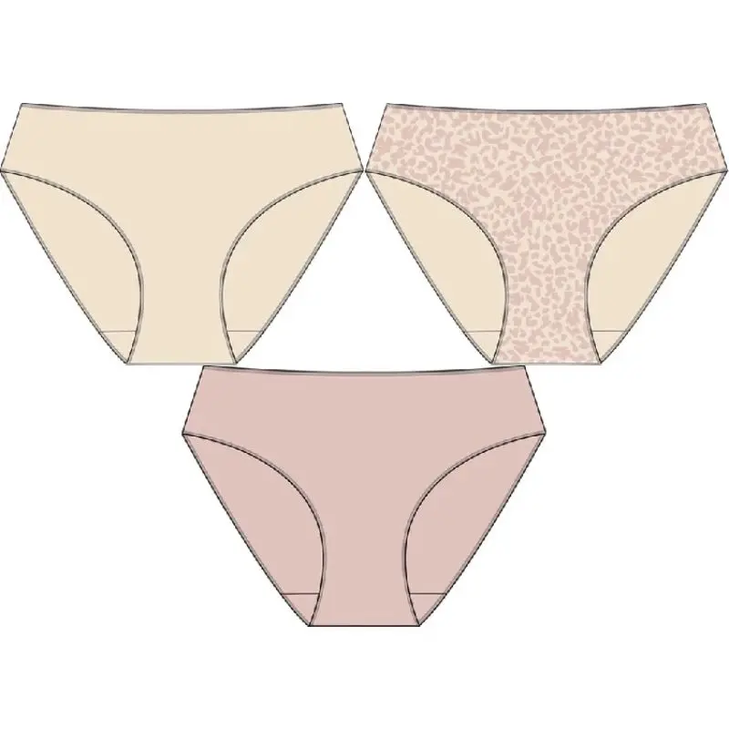 PACK 3 BRAGUITAS MIDI NIÑA REF 221 PINK ANIMAL PRINT WATERLEMON