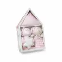 SET 3 PCS CASITA(PELUCHE+MANTA+DOU DOU) ROSA INTERBABY