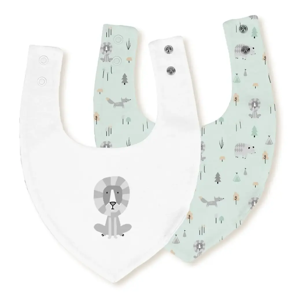 PACK 2 BABEROS BANDANA 339 20X30 FOX BCO/VERDE INTERBABY