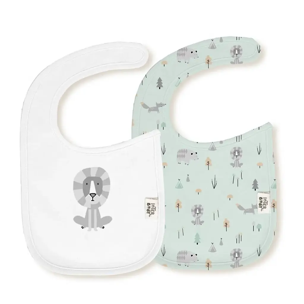 PACK 2 BABEROS BANDANA 339 20X30 FOX BCO/VERDE INTERBABY