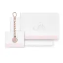 TRIPTICO CORALINA CUNA OSO ELEFANTE GLOBOS + BROCHE BCO/ROSA INTERBABY