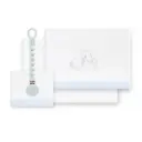 TRIPTICO CORALINA CUNA OSO ELEFANTE GLOBOS + BROCHE BCO/AZUL INTERBABY