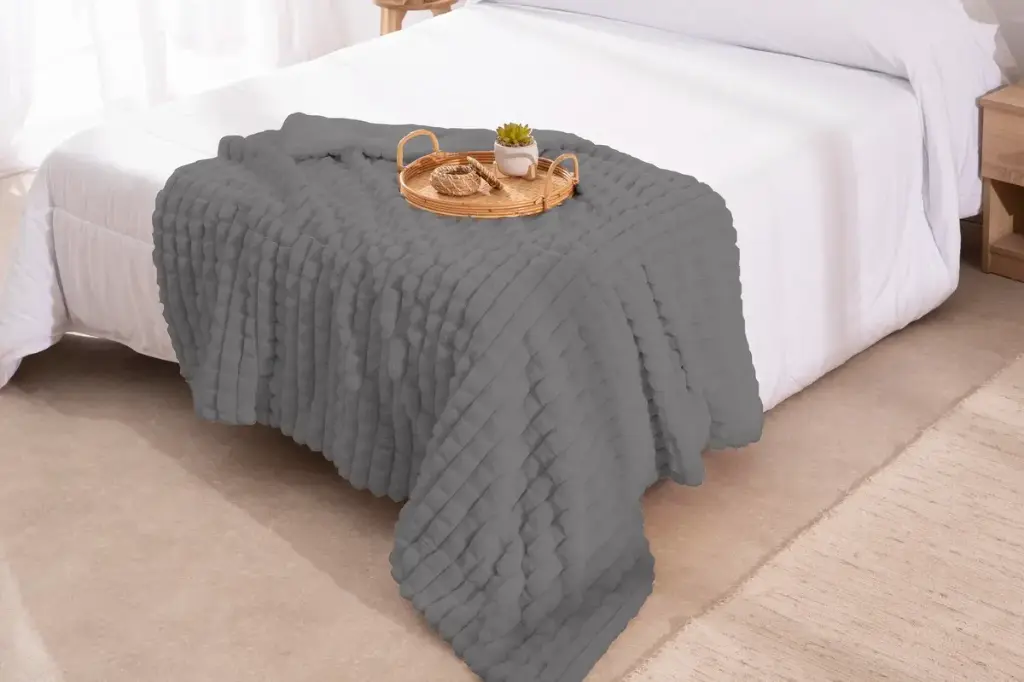 PLAID AMBER GRIS 130X160 KARAMELO