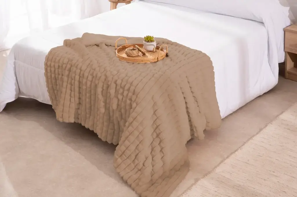 PLAID AMBER BEIGE 130X160 KARAMELO