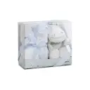 SET PELUCHE CROCHET JIRAFA+MANTA ESTRELLA AZUL INTERBABY