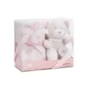 SET PELUCHE CROCHET OSO+MANTA ESTRELLA ROSA INTERBABY