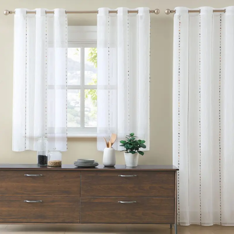 VISILLO RUSTICO RAYAS CHENILLA VD-5388 140X265 BLANCO CAMALTEX