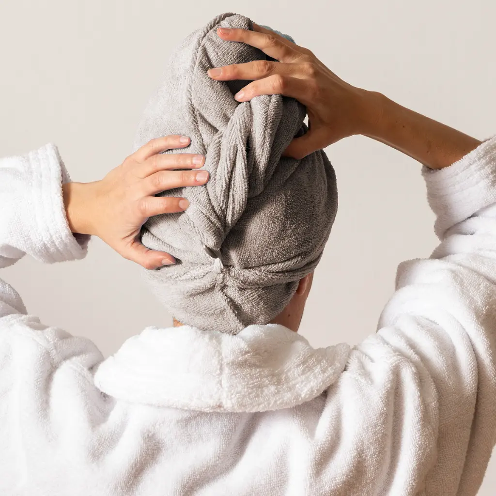 TURBANTE SECAPELO MICROFIBRA GRIS EDEN 