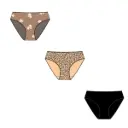 PACK 3 BRAGUITAS MIDI MUJER REF 220 BROWN ANIMAL PRINT WATERLEMON