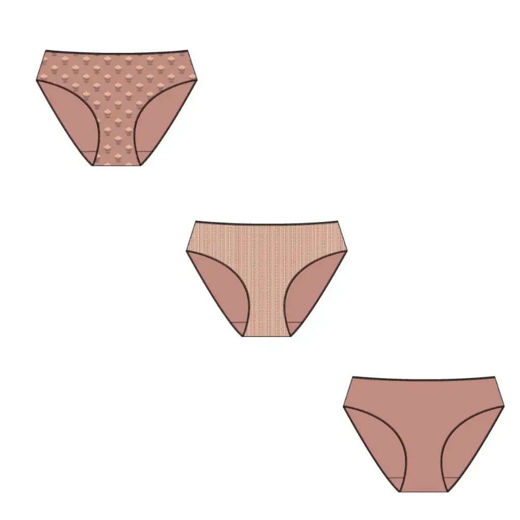 PACK 3 BRAGUITAS MIDI MUJER 220 DAISY STAMPS WATERLEMON