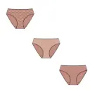 PACK 3 BRAGUITAS MIDI MUJER 220 DAISY STAMPS WATERLEMON