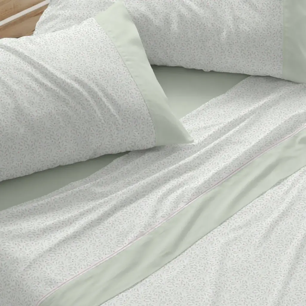 JUEGO DE SABANAS TELA 549 MENTA BURRITO BLANCO