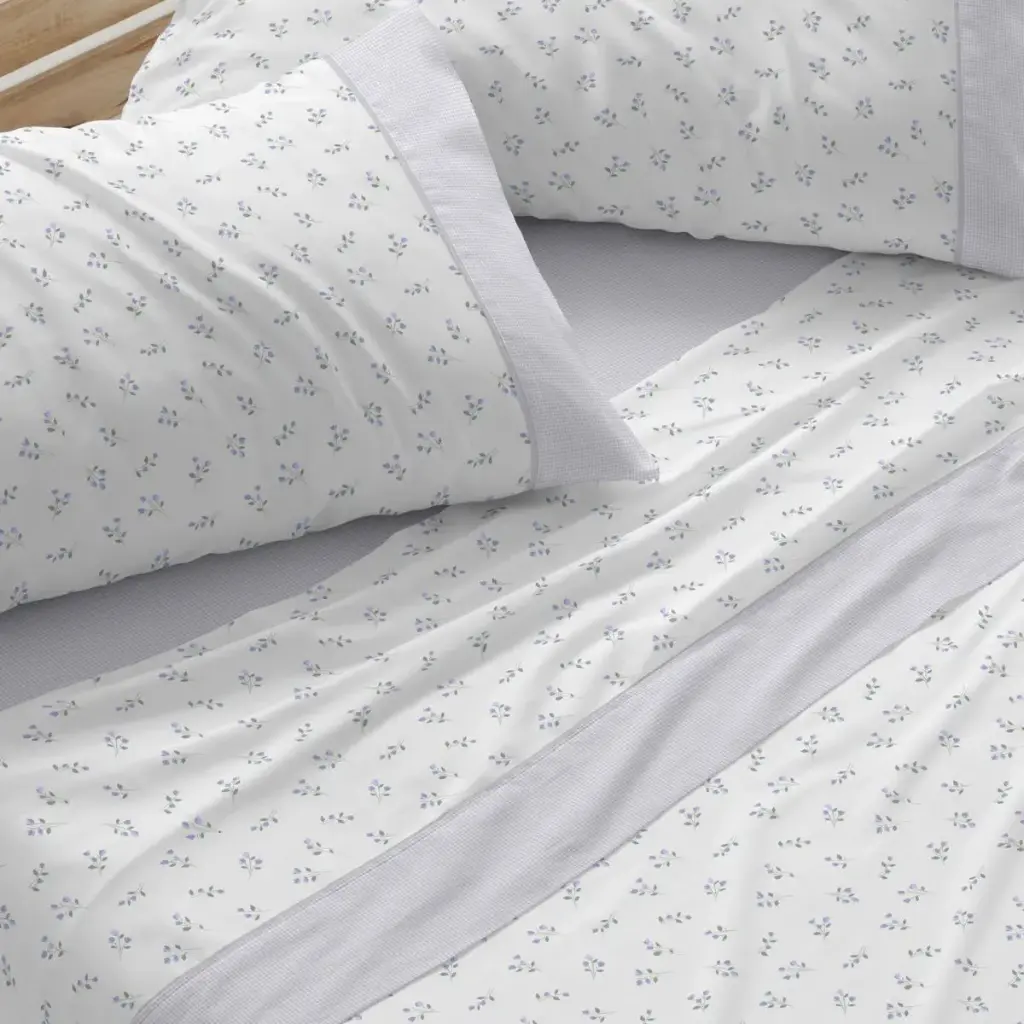 JUEGO DE SABANAS TELA 545 AZUL BURRITO BLANCO