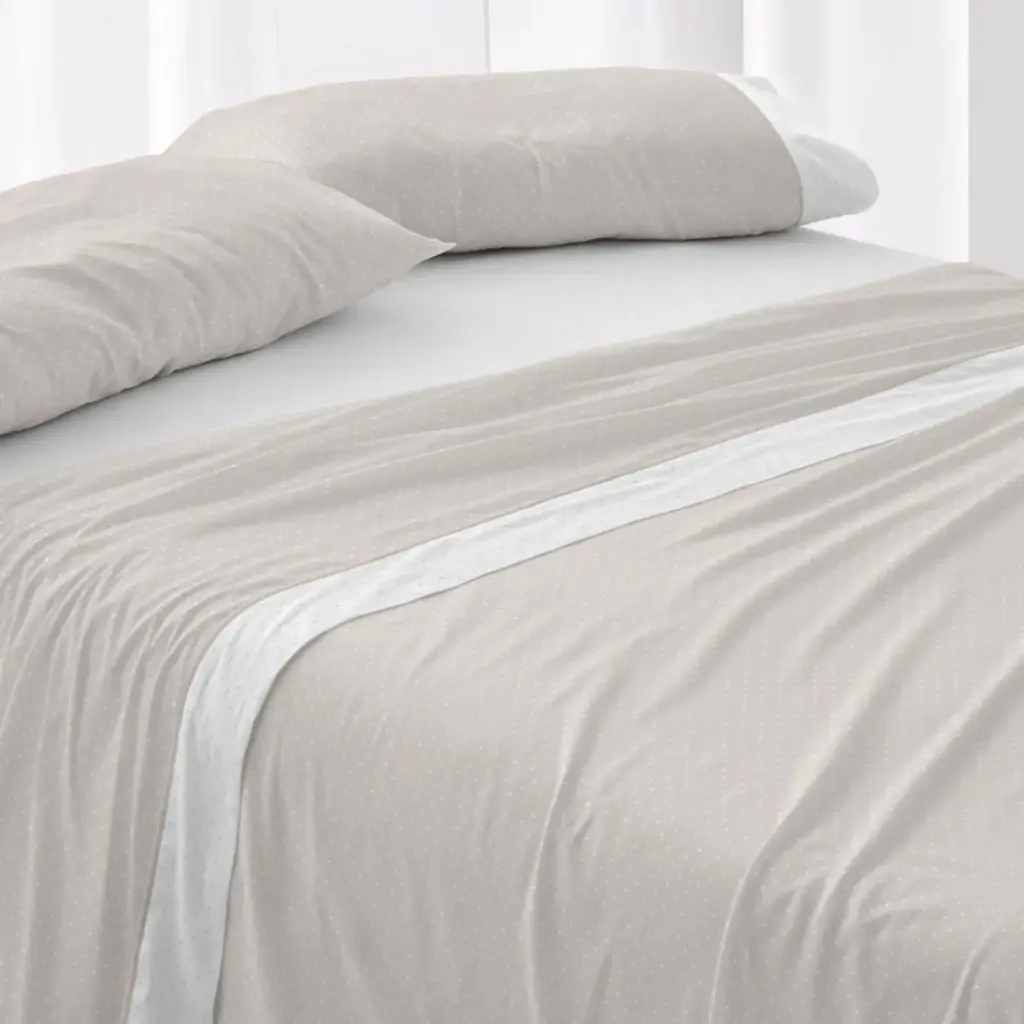 JUEGO DE SABANAS TELA 238 BEIGE BURRITO BLANCO