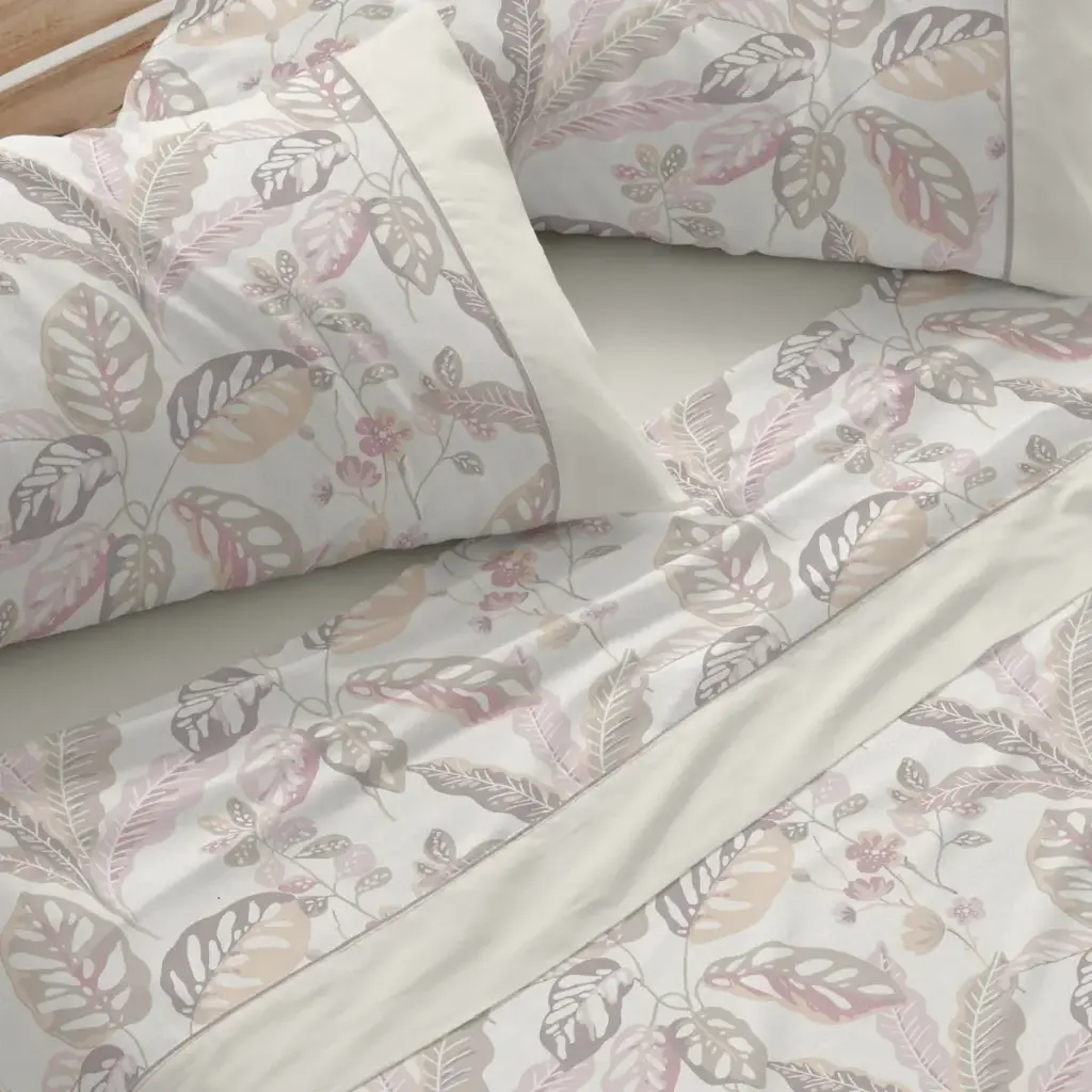 JUEGO DE SABANAS TELA 053 BEIGE BURRITO BLANCO 
