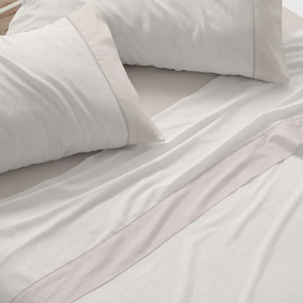 JUEGO DE SABANAS TELA 297 BEIGE BURRITO BLANCO