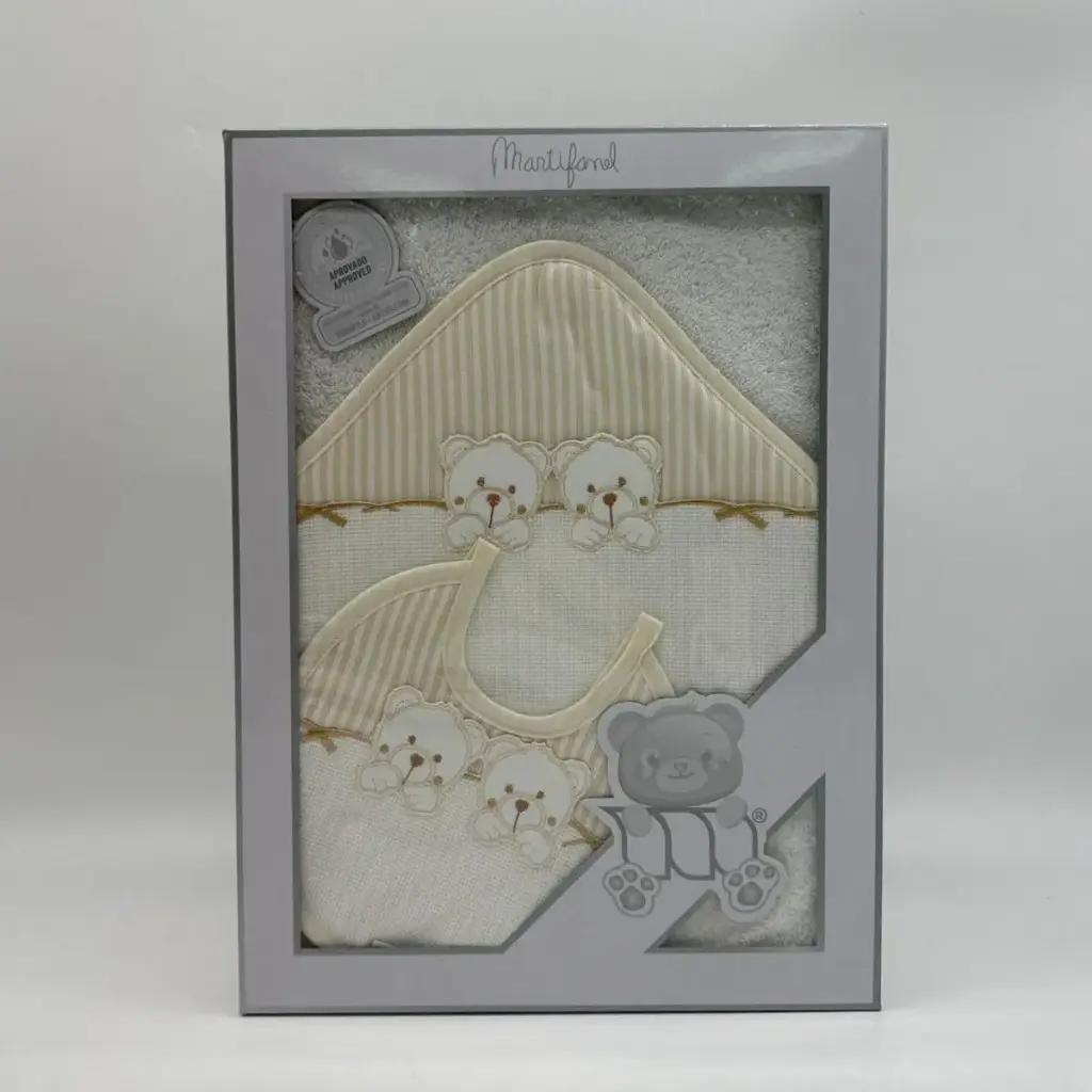 CAPA DE BAÑO + BABERO 201 TWINS BEIGE MARTIFANEL