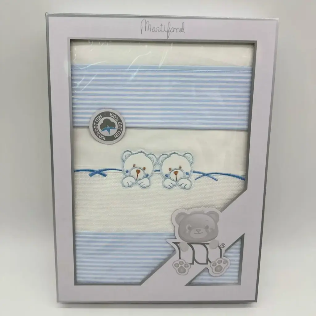 TRIPTICO CUNA TELA JC1800 TWINS AZUL MARTIFANEL