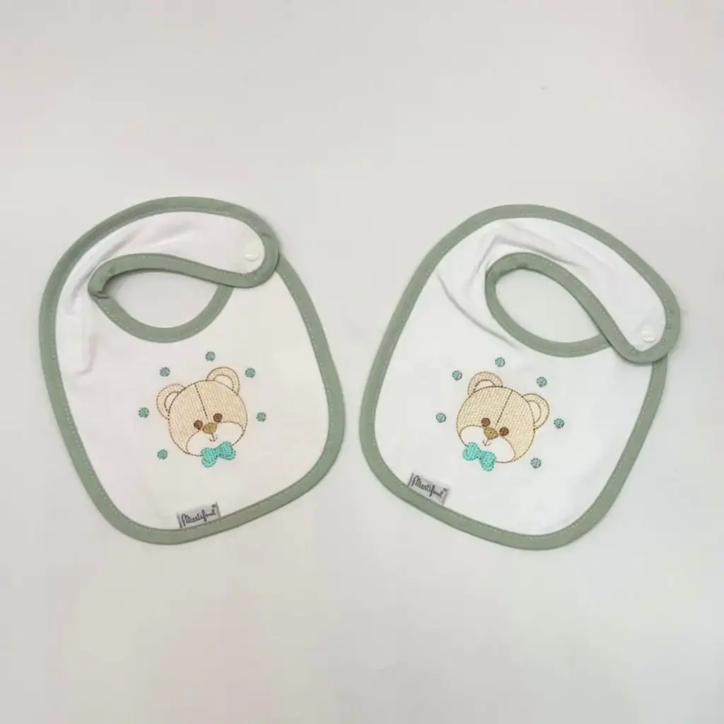 PACK 2 BABEROS PARA BORDAR BAB 34 FB01/2 BLANCO-VERDE MARTIFANEL