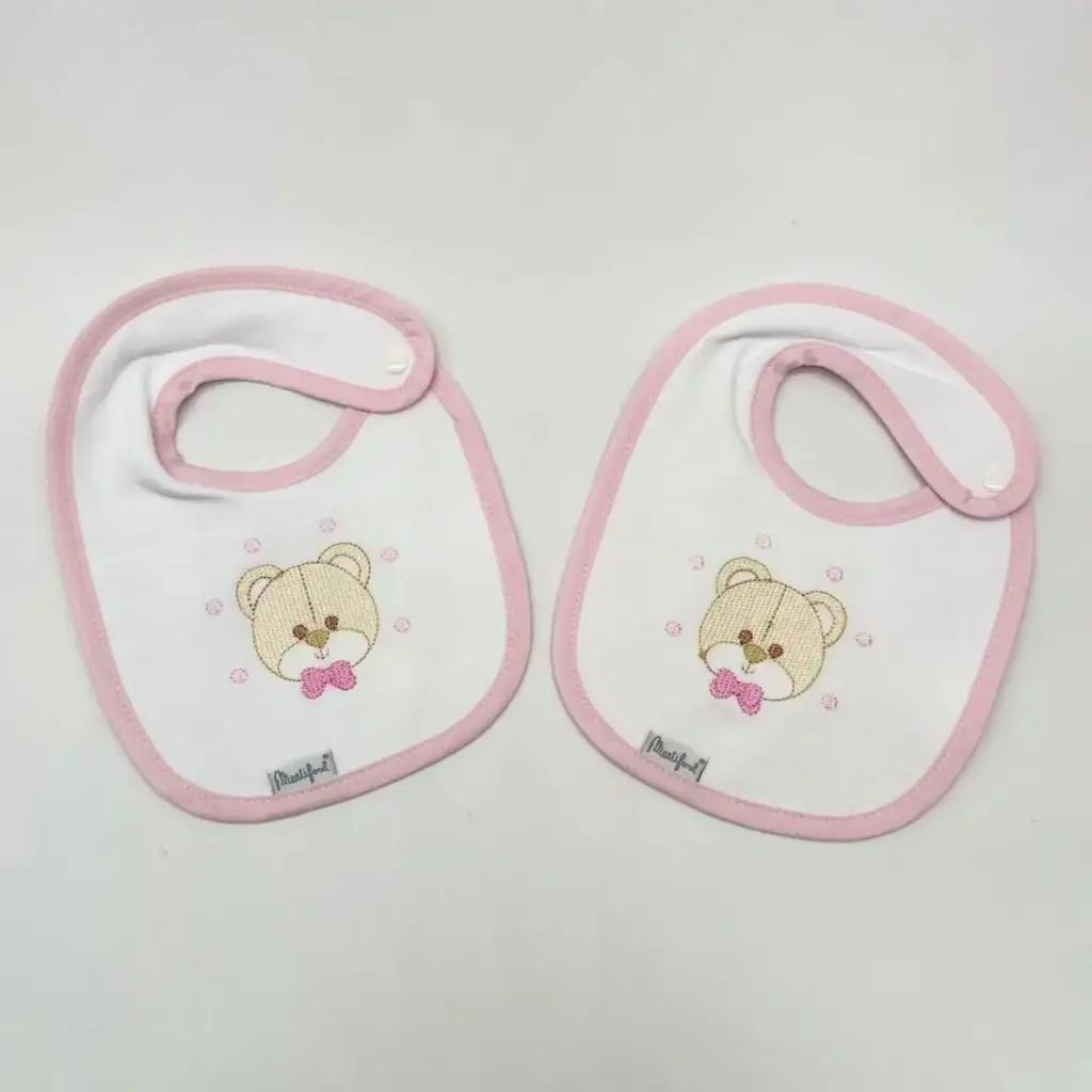 PACK 2 BABEROS PARA BORDAR BAB 34 FB01/2 BLANCO-ROSA MARTIFANEL