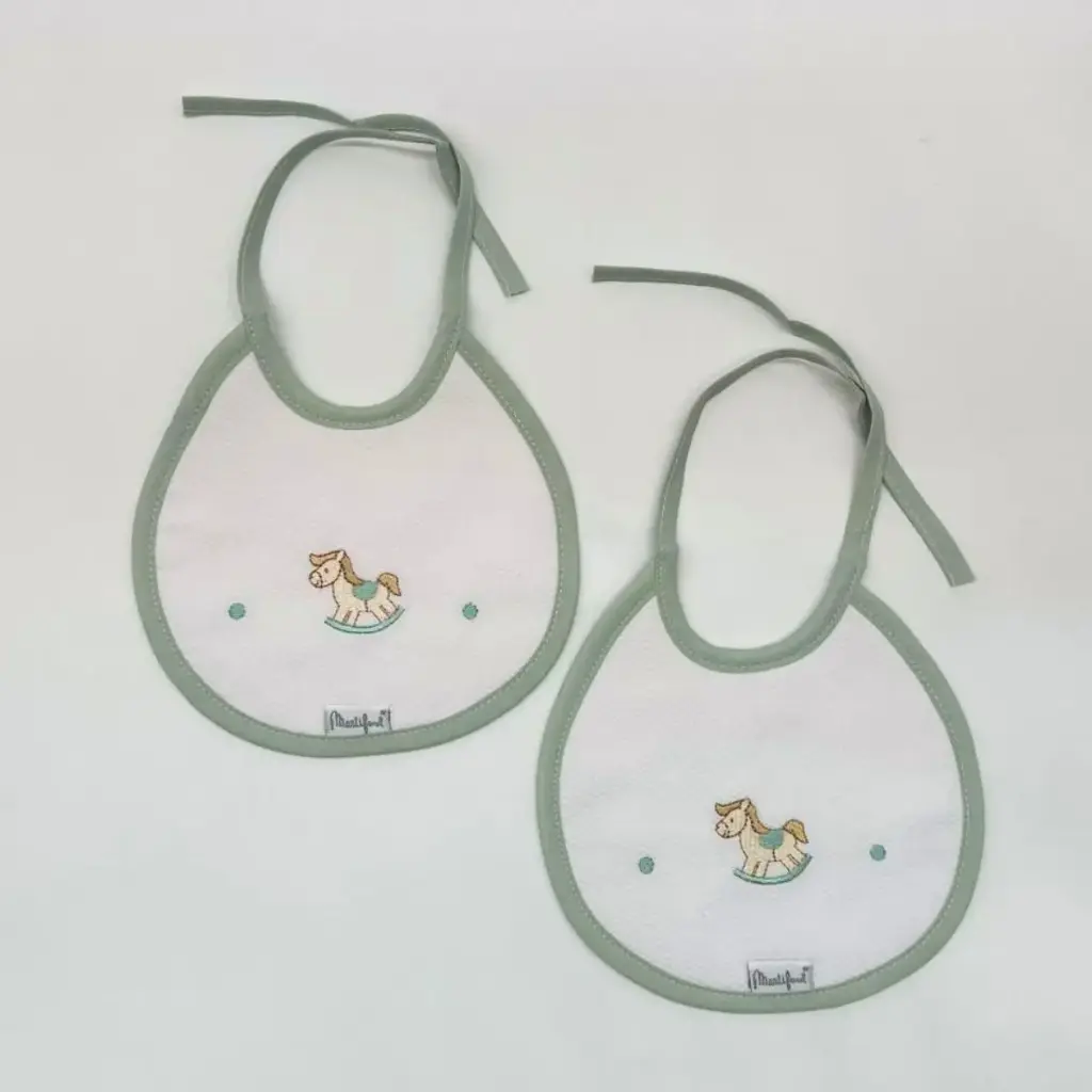 PACK 2 BABEROS PARA BORDAR BAB 8 B04/2 BLANCO-VERDE MARTIFANEL