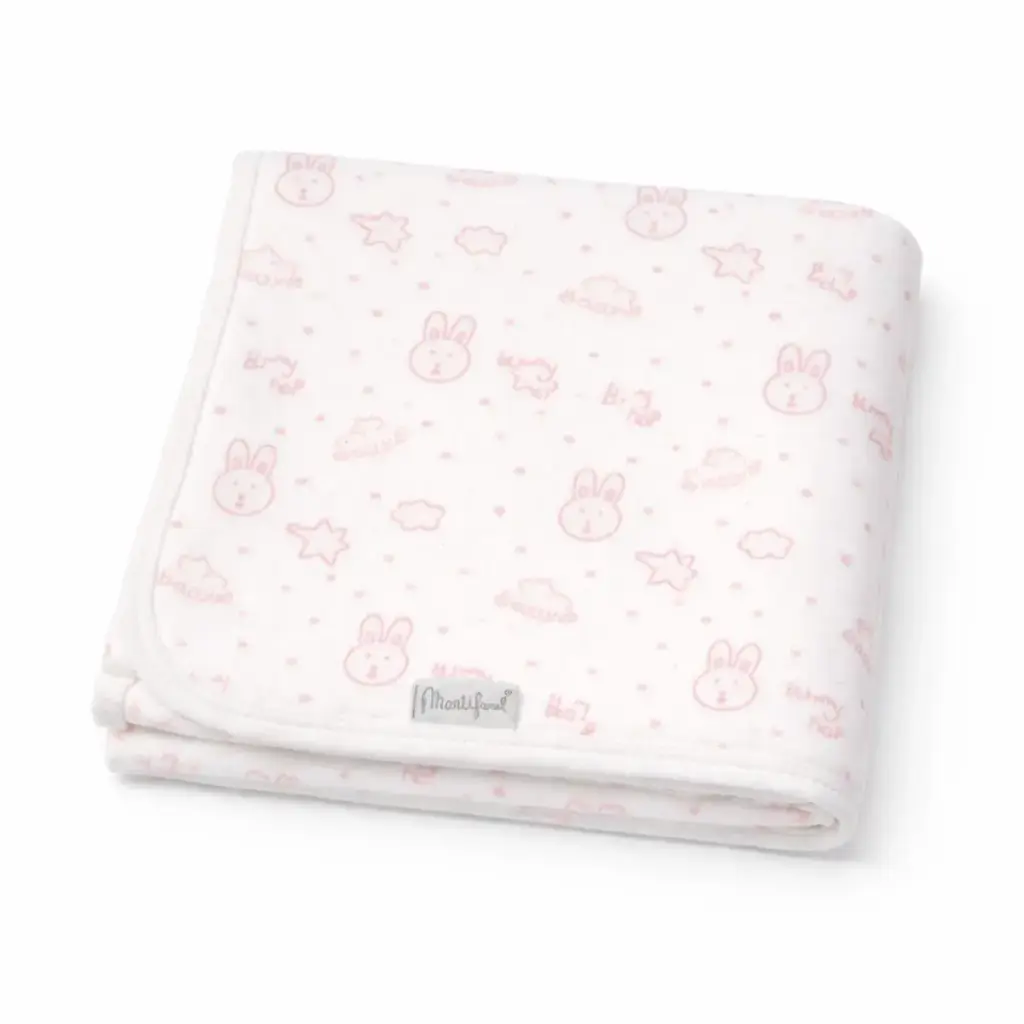 ARRULLO ESTAMPADO BEBÉ ALGODÓN 90X90 1426 CONEJITOS ROSA MARTIFANEL