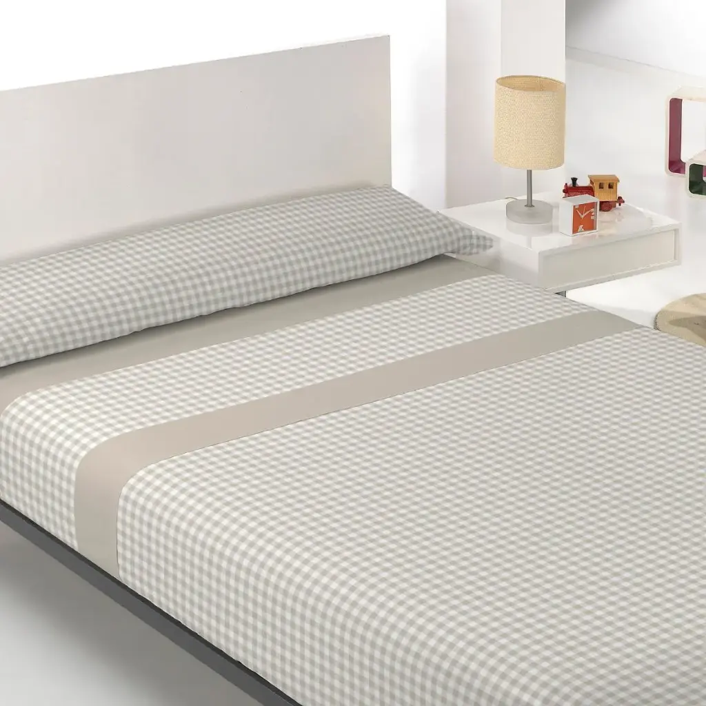JUEGO DE SABANAS MICROFIBRA CAELIA BEIGE ROSSANA 