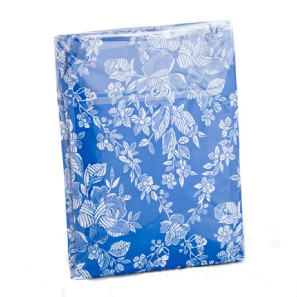 FUNDA COLCHON ESTAMPADA FLORES AZUL MIMAR