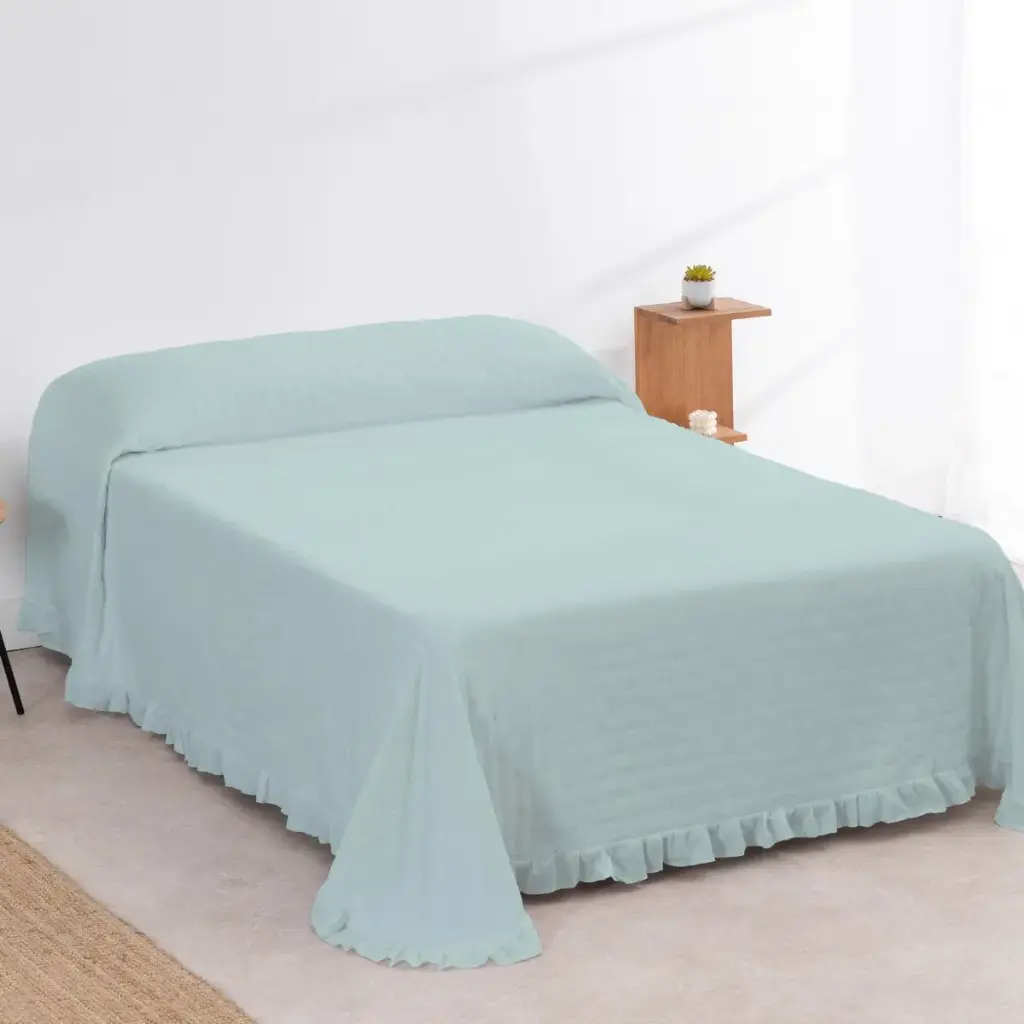 COLCHA BOUTI VOLANTE ATENAS AGUAMARINA INNOVA HOME