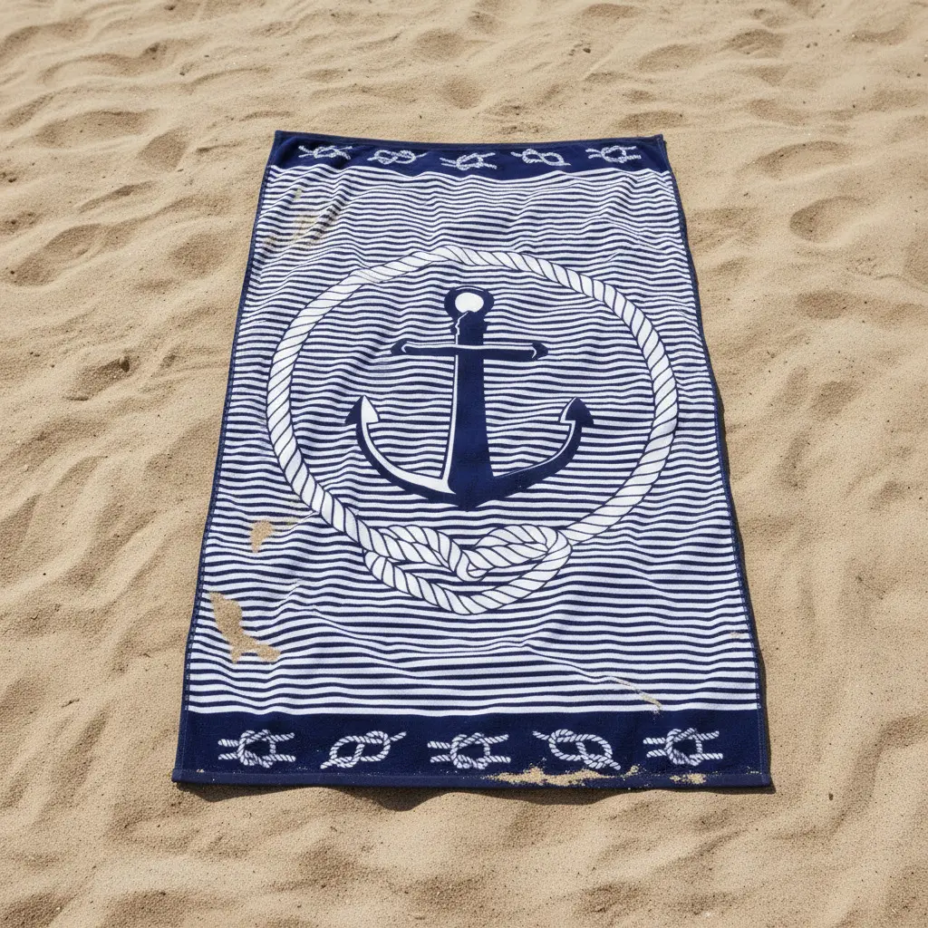 TOALLA PLAYA 12038 AZUL MARINO 90X165 SEA&SUN