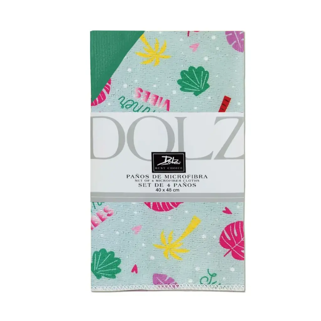 PAÑO COCINA MICROFIBRA PACK 4 REF 69 VERANO DOLZ